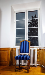 Antique classic style chair produced from natural wood