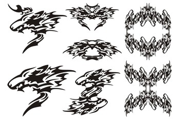 Tribal wolf symbols tattoos and wolves frames