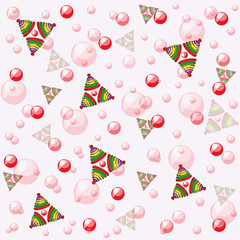 coloured pyramid and spheres pattern in red and green , vector