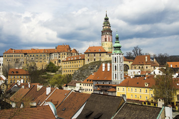 Naklejka na ściany i meble view of Cesky Krumlov in spring. Czech republic