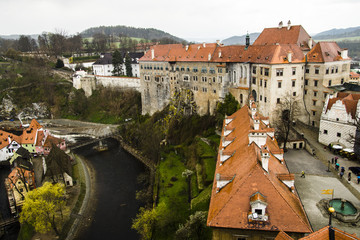 Fototapeta na wymiar view of Cesky Krumlov in spring. Czech republic