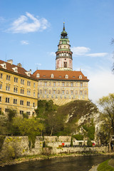 Fototapeta premium view of Cesky Krumlov in spring. Czech republic