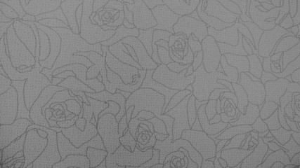 Retro Lace Floral Seamless Pattern Monotone Black and White Fabric Background
