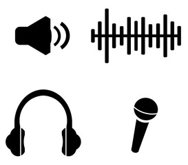 Audio et son en 4 icônes