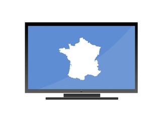France dans un écran de télévision