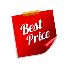 Best Price Red Sticky Notes Vector Icon Design