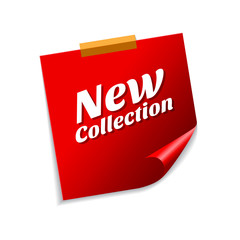 New Collection Red Sticky Notes Vector Icon Design