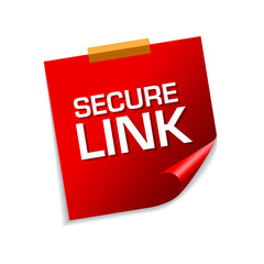 Secure Link Red Sticky Notes Vector Icon Design