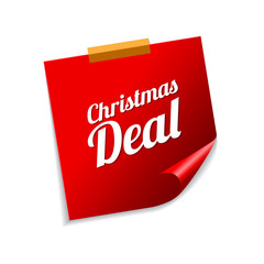 Christmas Deal Red Sticky Notes Vector Icon Design