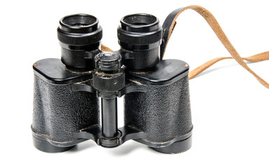 Old binoculars isolated