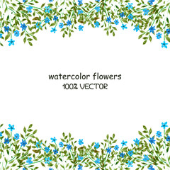 Obraz na płótnie Canvas Background of watercolor flowers on a white background