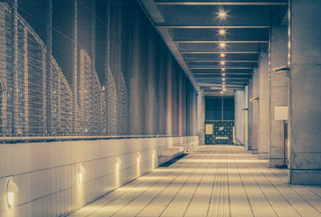 Perspective of corridor in the modern office building