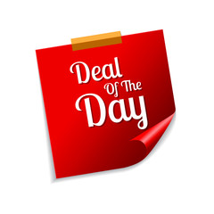 Deal Of The Day Red Sticky Notes Vector Icon Design