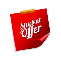 Student Offer Red Sticky Notes Vector Icon Design