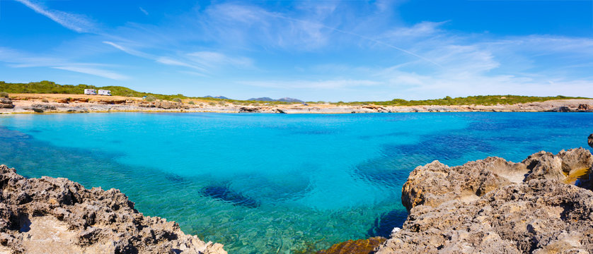 Panorama sea lagoon in Mallorca