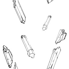 Seamles pattern with black and white crystals