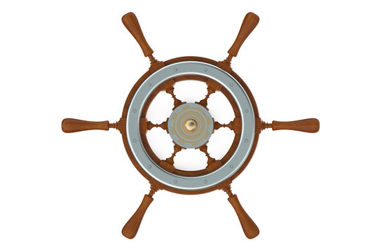 ship's wheel closeup