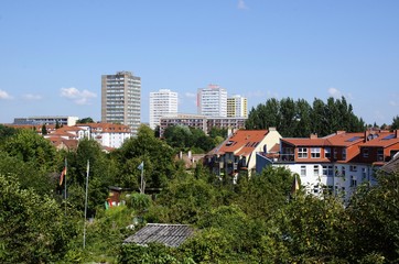 Frankfurt, Blick auf das Stadtgebiet Hansa Nord