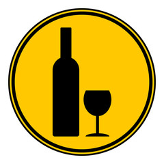 Bottle and glasse button.