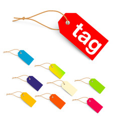 Colorful tags isolated on white background. Vector illustration