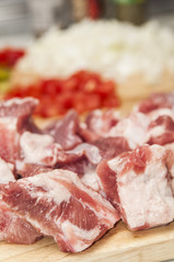 Ingredients for prepare stuffed pork ribs