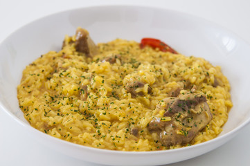 Delicious pork risotto