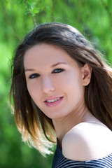 Fototapeta premium Beautiful girl with long hair