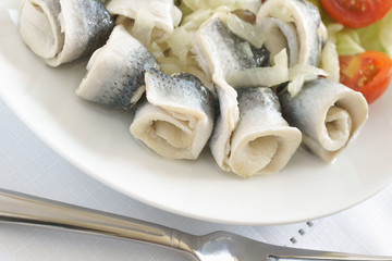 Rollmops or pickled herrings