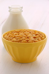 Healthy corn flakes breakfast