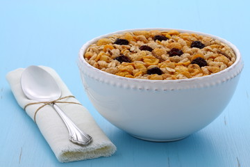 Delicious organic muesli cereal