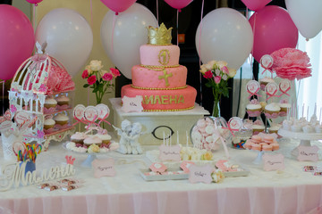 Exquisitely decorated birthday table setting.