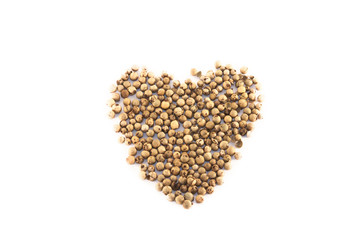 Green peppers in heart form