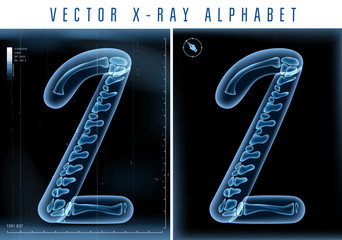 Vector blue 3D x ray style alphabet vector for unique logo or - 85837533