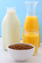 Healthy bran cereal breakfast