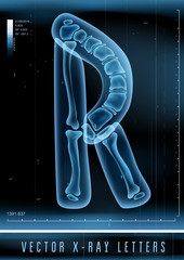 Vector blue 3D x ray style alphabet vector for unique logo or