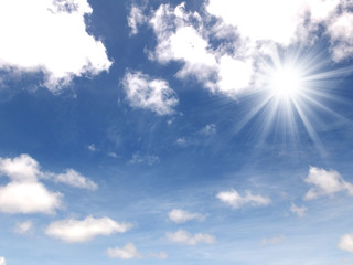Naklejka na ściany i meble 青空と雲と太陽
