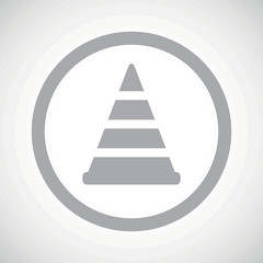 Fototapeta premium Grey traffic cone sign icon