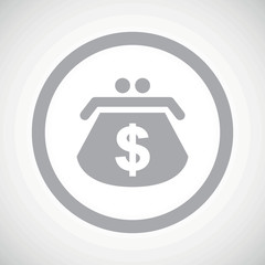 Grey dollar purse sign icon