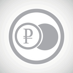 Grey ruble coin sign icon