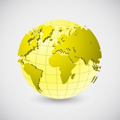 Wireframe world globe vector illustration