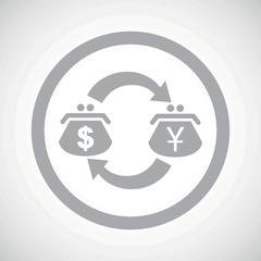 Grey dollar yen exchange sign