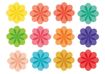 Fototapeta premium Pacote Flores coloridas vetores