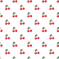 Cherry sakura berries seamless pattern texture background