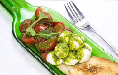 Caprese salad with tomatoes and cheese