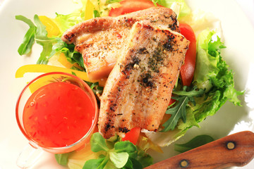 Herb rubbed pork belly slices