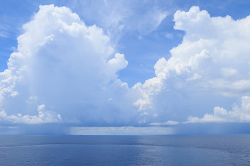 Naklejka na ściany i meble Beautiful Sea, Clouds and Blue Sky