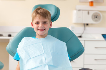 little boy in dentist's office