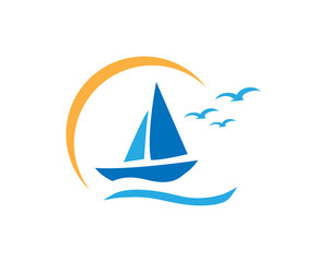 Sail Boat Ship Yachts Logo