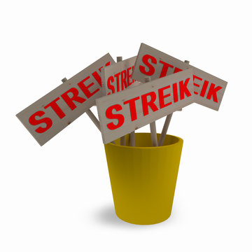 Streik-Schilder