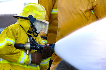 Firefighters training